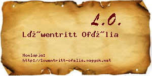 Löwentritt Ofélia névjegykártya